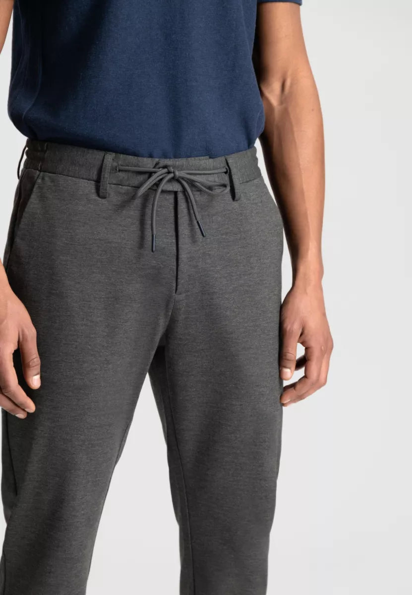 DSTREZZED Lancaster Pattern Sweat Tapered Jogger - Grey Melange