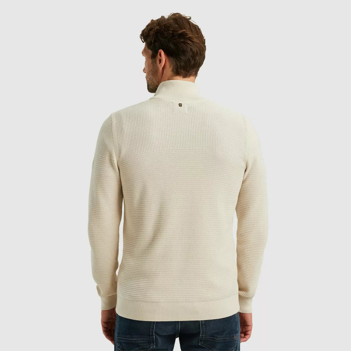 PME-LEGEND Half zip Cotton Mouline - Ecru