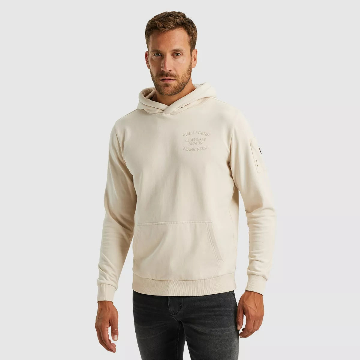 PME-LEGEND Hooded Soft Terry Brush - Ecru