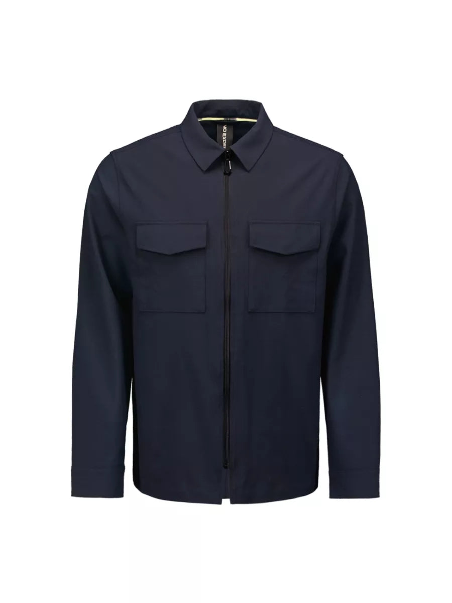 NO EXCESS Overshirt Zip Closure Stretch