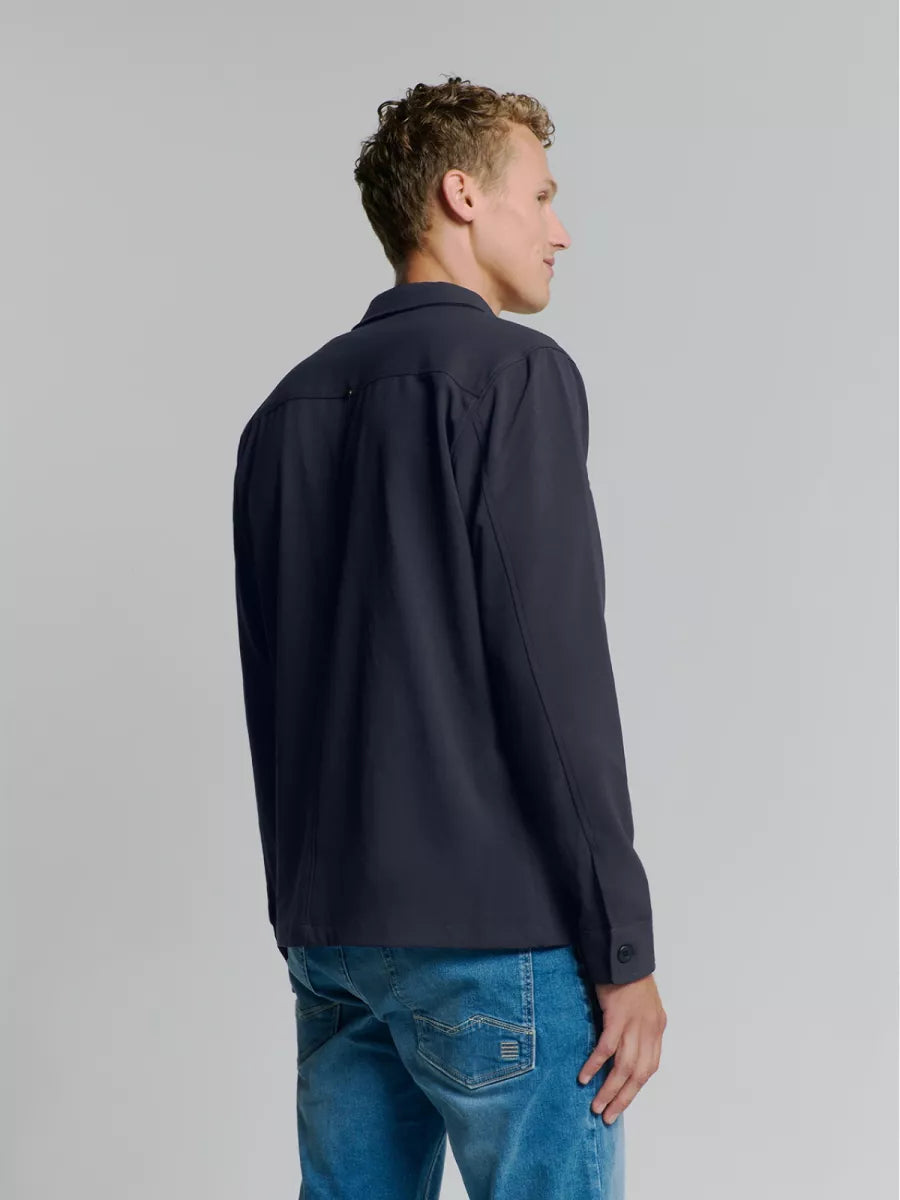 NO EXCESS Overshirt Zip Closure Stretch