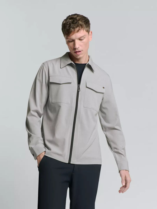 NO EXCESS Overshirt Zip Closure Stretch