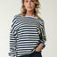 COLORFUL REBEL Stripe Contrast Dropped Shoulder Sweat