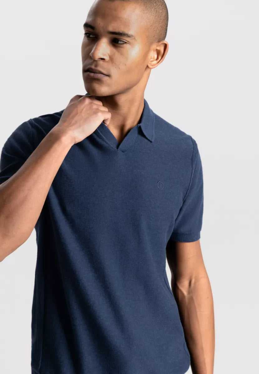 DSTREZZED Mercury Short Sleeve Polo - Dk. Navy