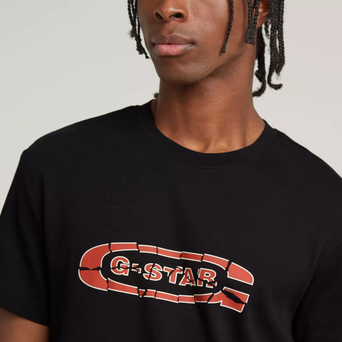 G-STAR Destroyed old skool logo tee