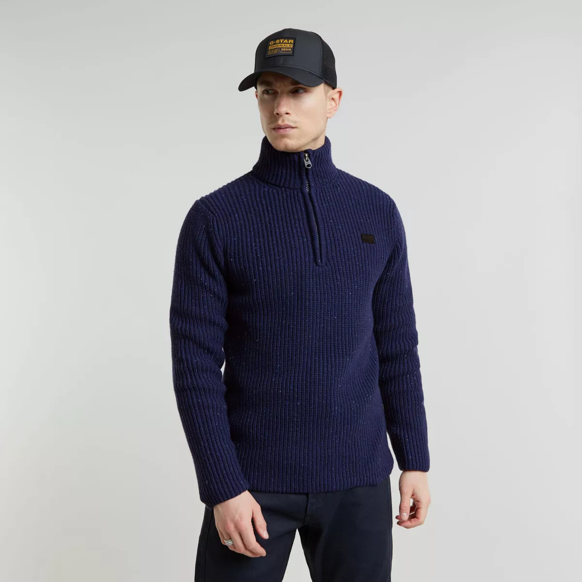 G-STAR Double Collar Skipper knit - Imperial Blue