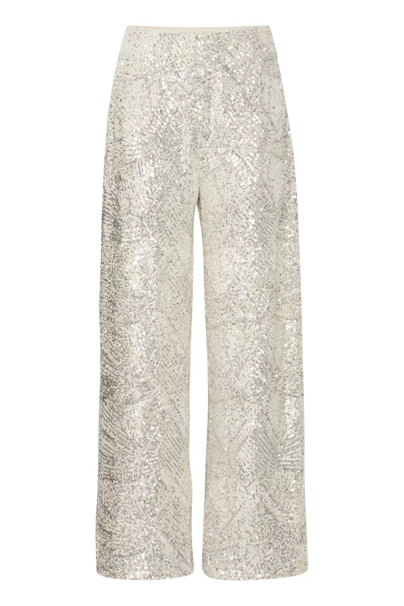 ICHI Fauca Frosted Almond Trousers