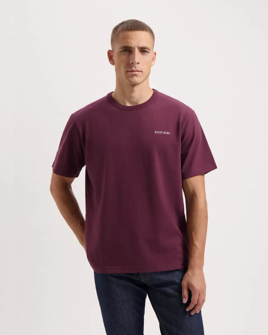 KUYICHI Liam Heavyweight Signature Tee - Wine Red