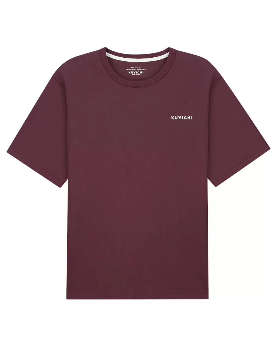 KUYICHI Liam Heavyweight Signature Tee - Wine Red