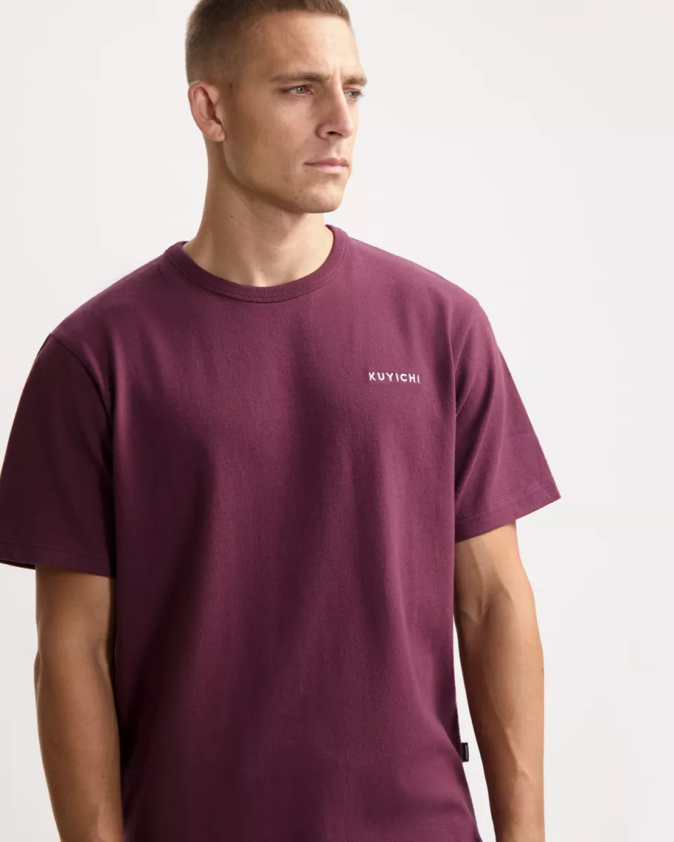 KUYICHI Liam Heavyweight Signature Tee - Wine Red