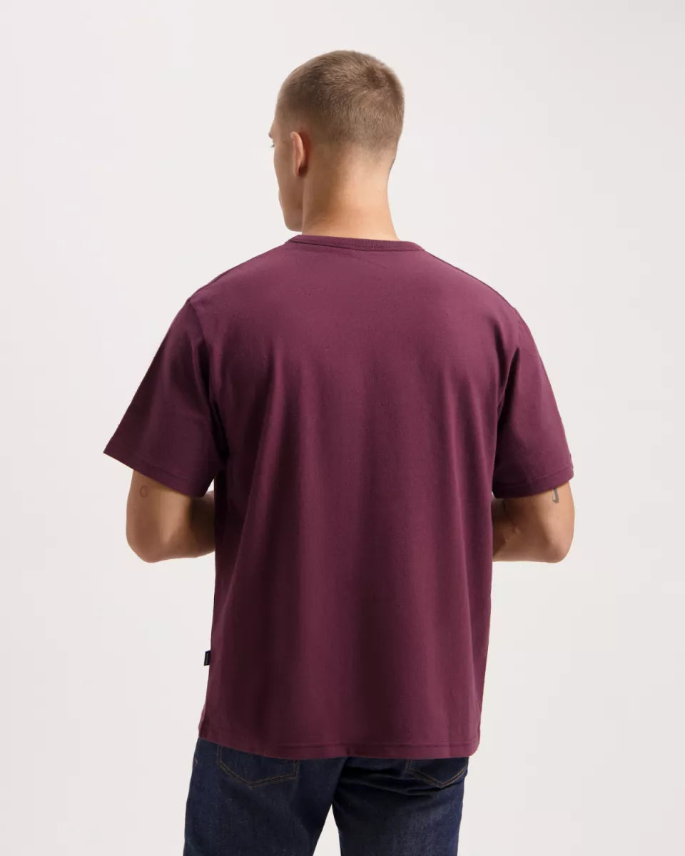 KUYICHI Liam Heavyweight Signature Tee - Wine Red