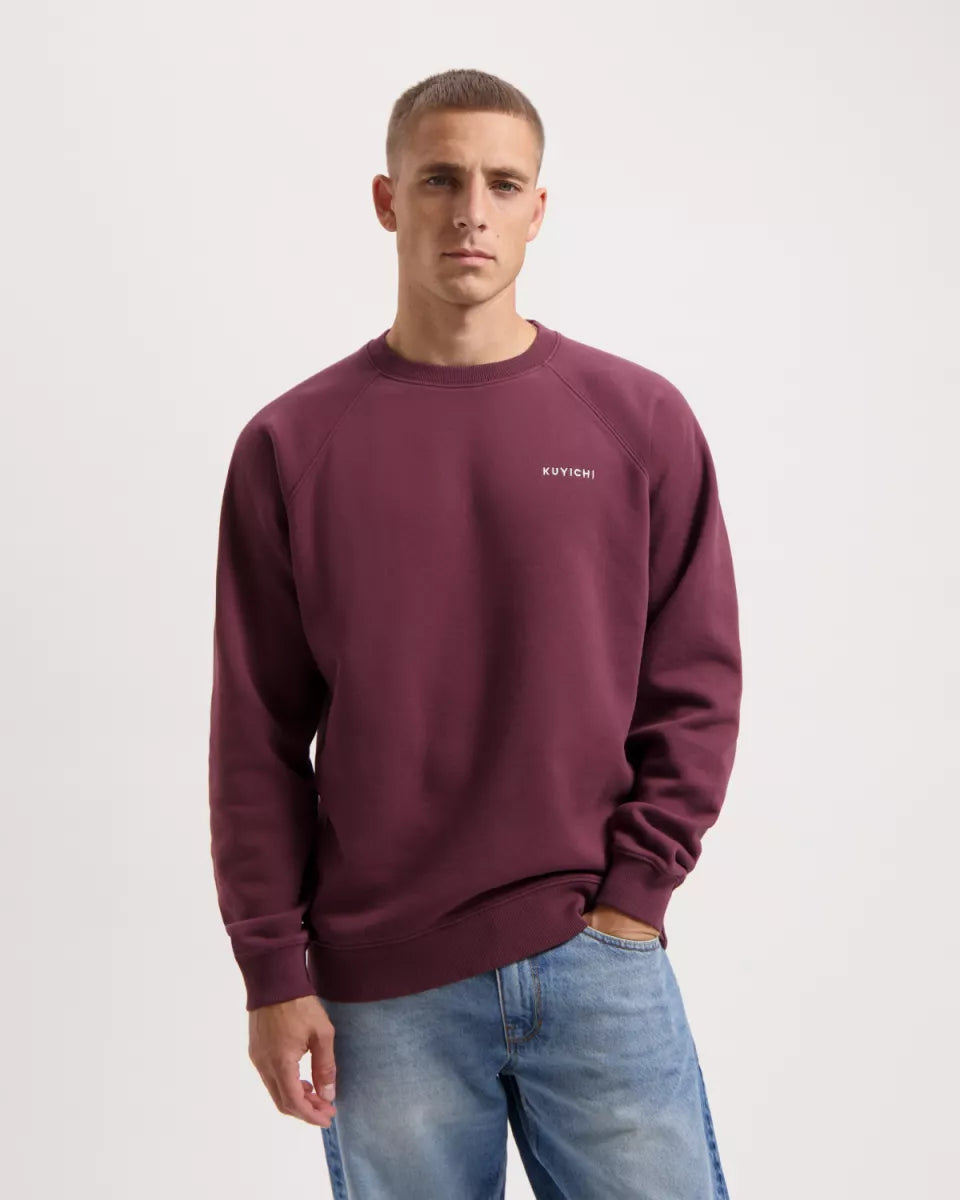 KUYICHI Randy Raglan Sweater - Wine Red