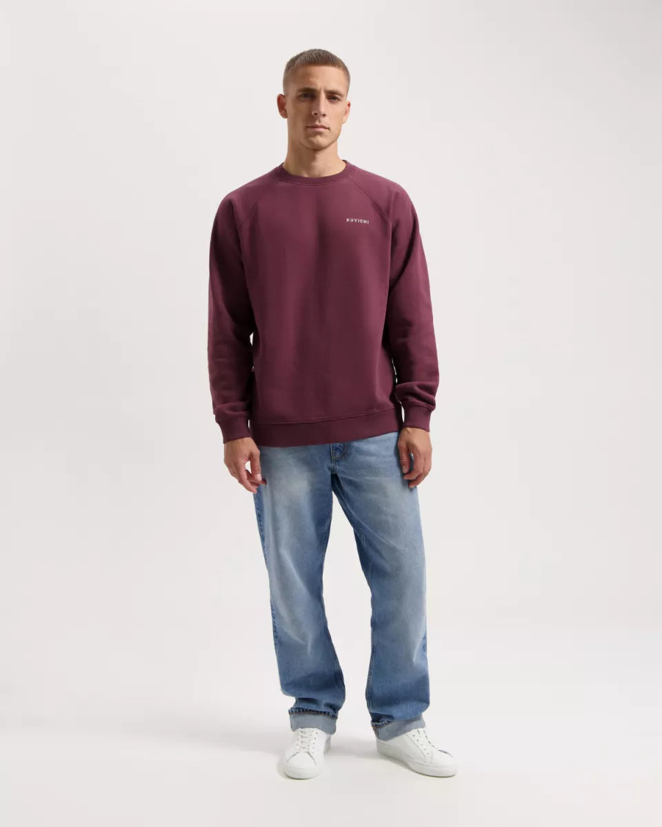 KUYICHI Randy Raglan Sweater - Wine Red