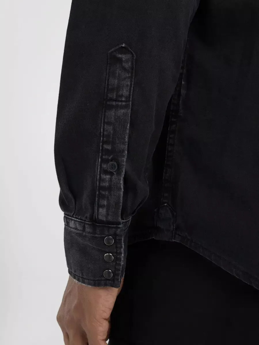 REPLAY Western Denim Shirt - Black Washed