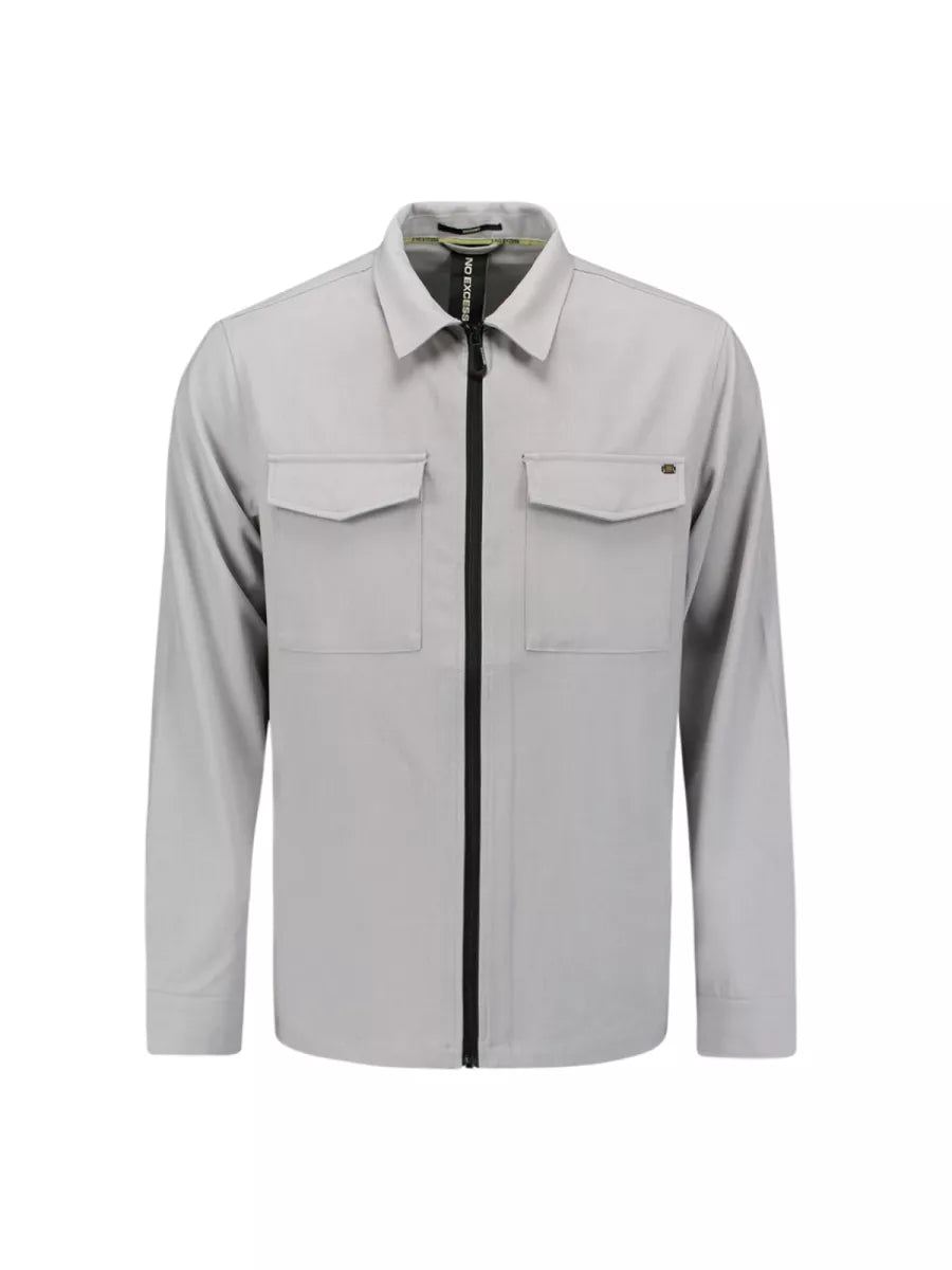 NO EXCESS Overshirt Zip Closure Stretch