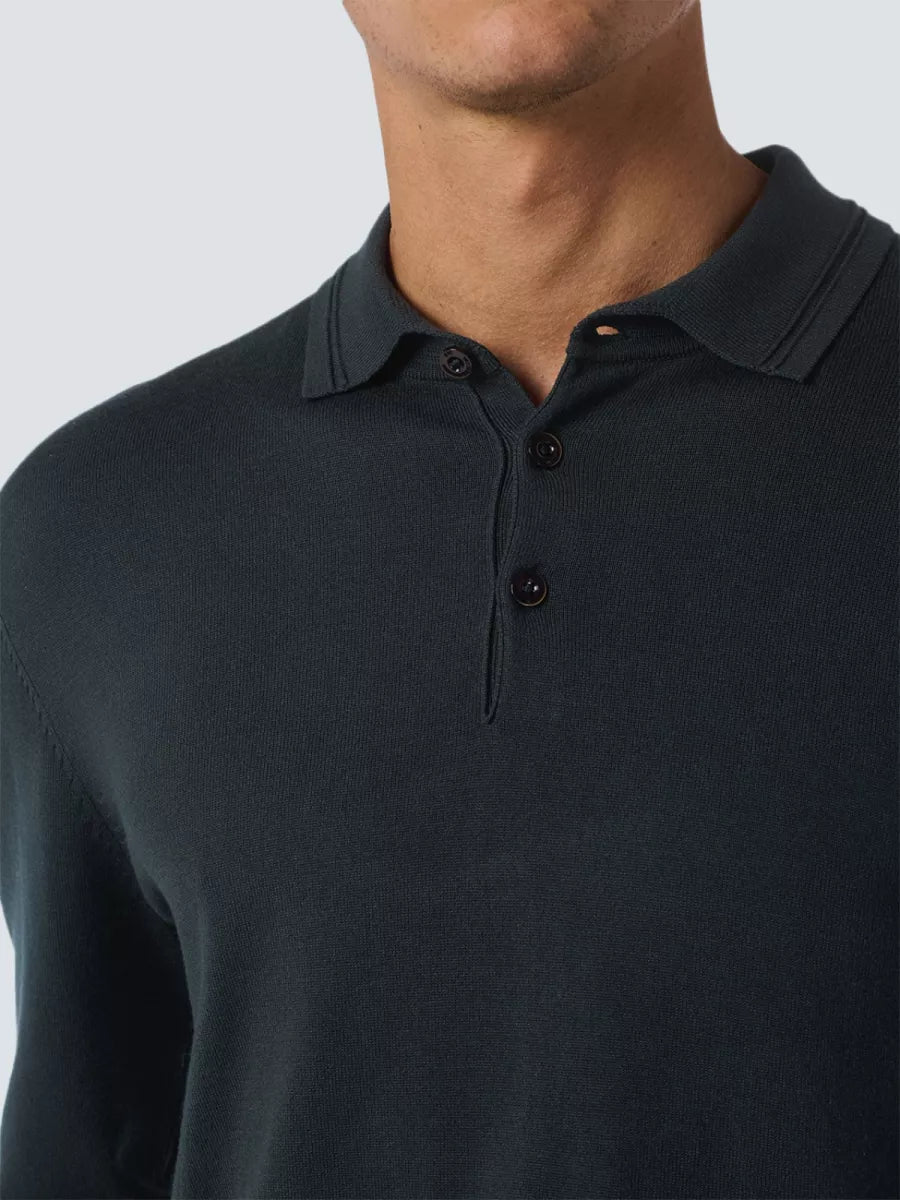 NO EXCESS Pullover Polo - Turquoise