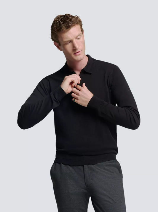 NO EXCESS Pullover Polo - Zwart