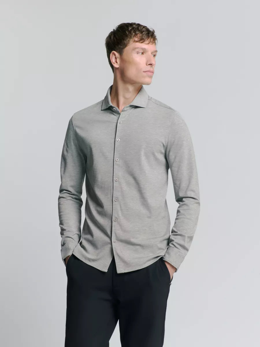 NO EXCESS Shirt Jersey Melange Stretch