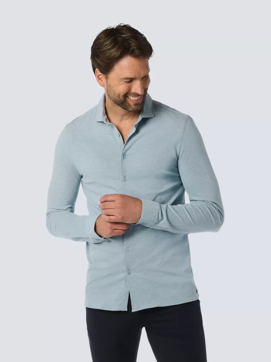 NO EXCESS Shirt Jersey Melange Stretch