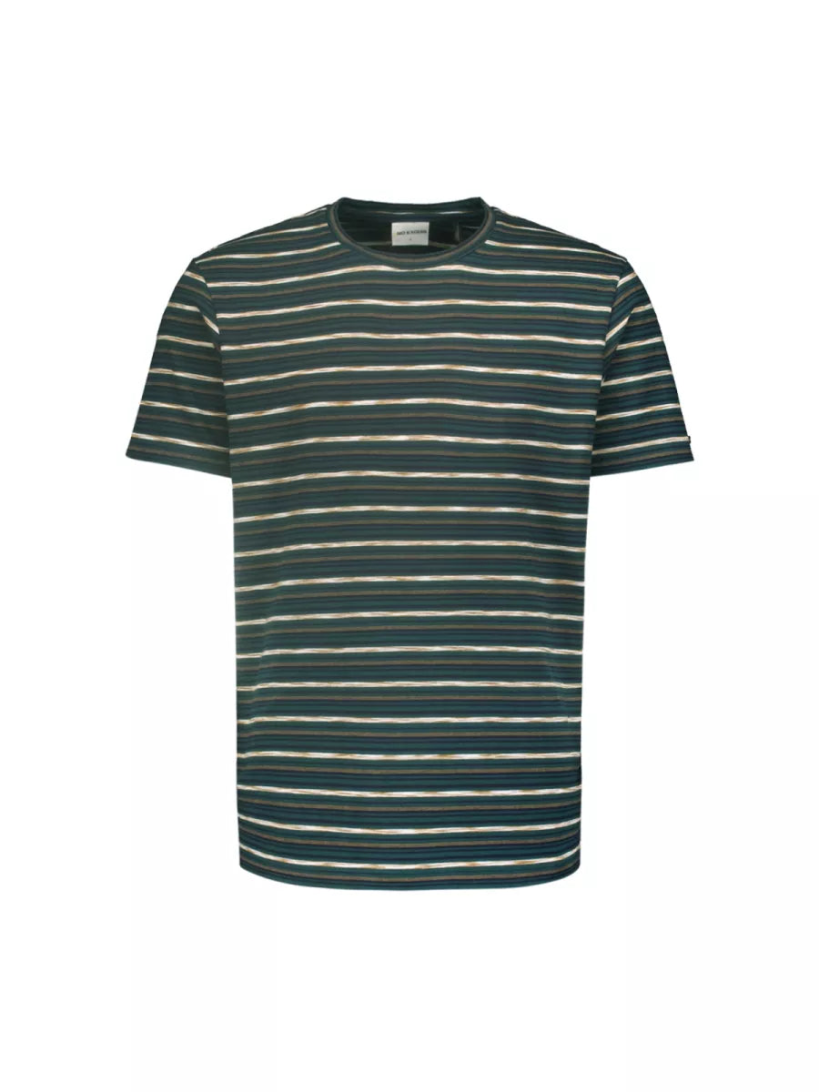 NO EXCESS T-Shirt Crewneck Multi Coloured Stripes