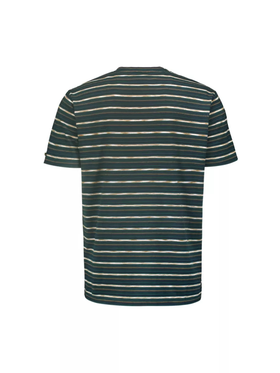 NO EXCESS T-Shirt Crewneck Multi Coloured Stripes