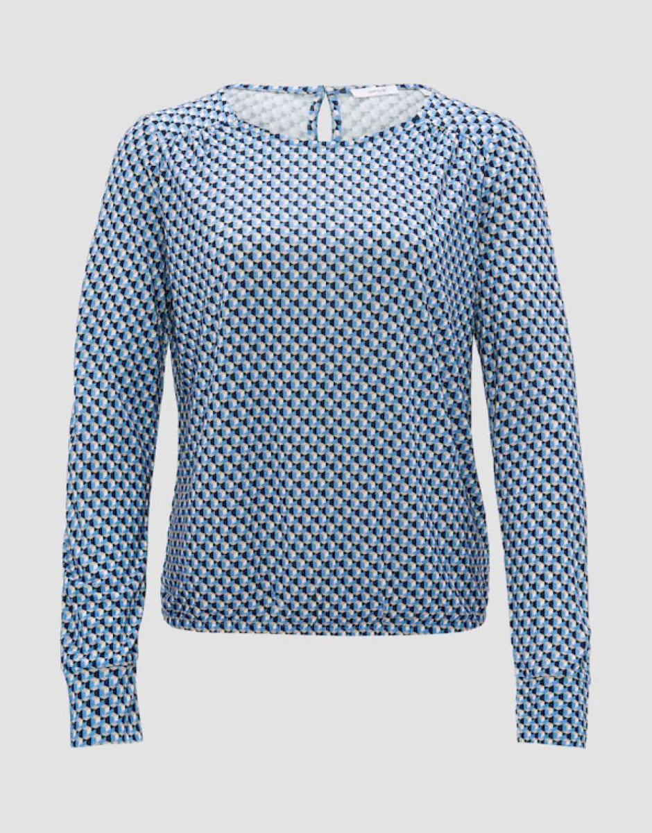 OPUS Shirt Sutha Abstract - Blauw