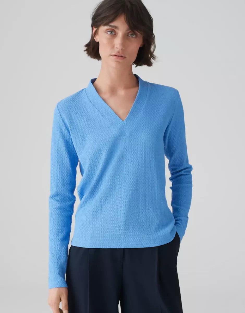 OPUS Slim Longsleeve Siwena - Blauw