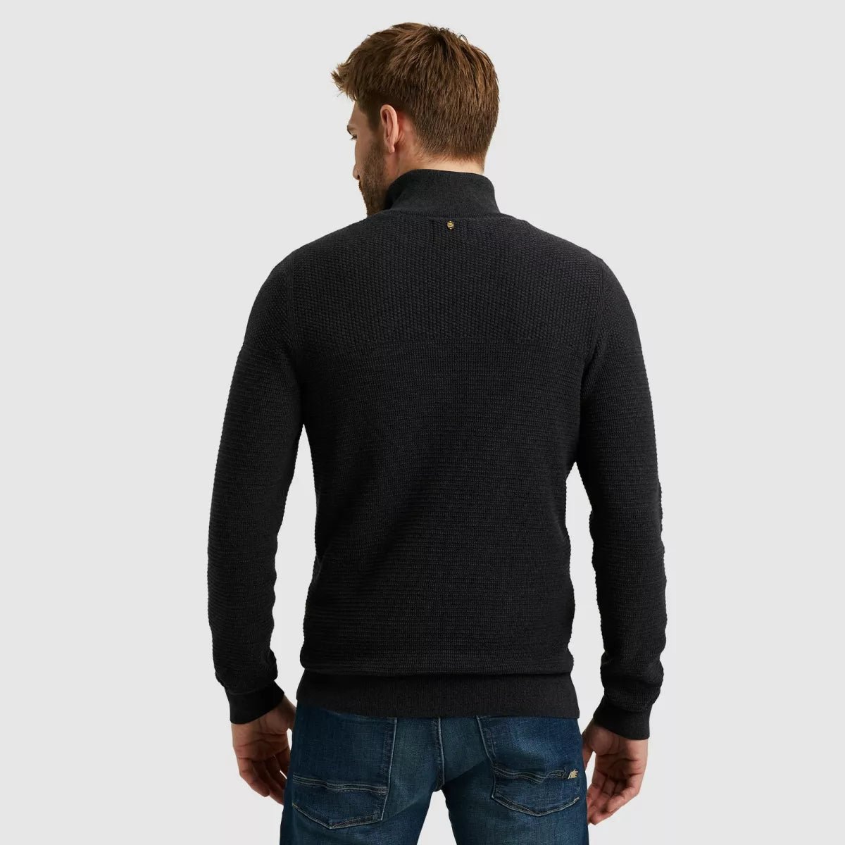 PME-LEGEND Half zip Cotton Mouline - Black