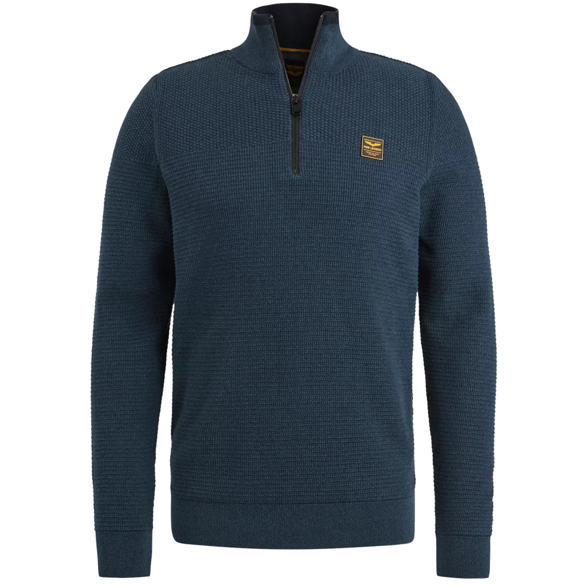 PME-LEGEND Half zip Cotton Mouline - Blue