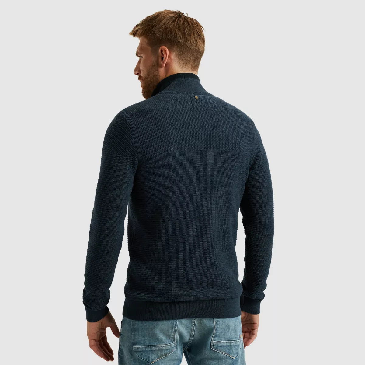 PME-LEGEND Half zip Cotton Mouline - Blue