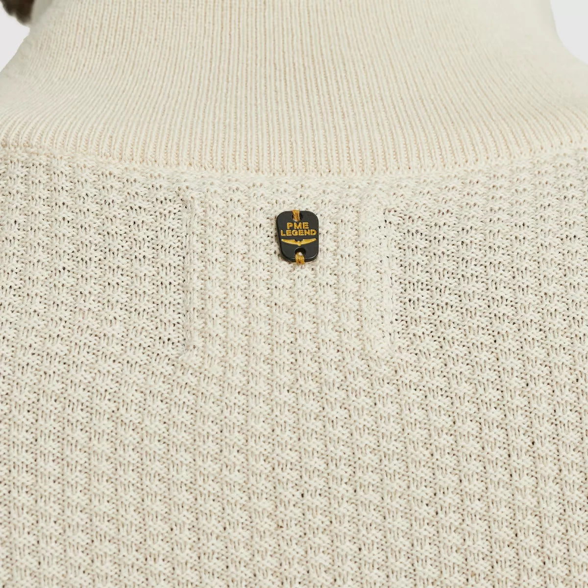 PME-LEGEND Half zip Cotton Mouline - Ecru