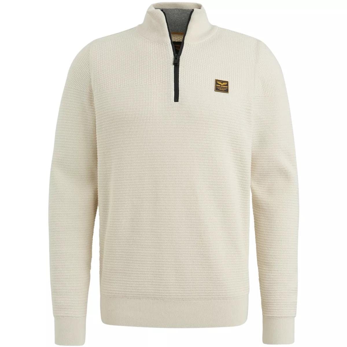 PME-LEGEND Half zip Cotton Mouline - Ecru