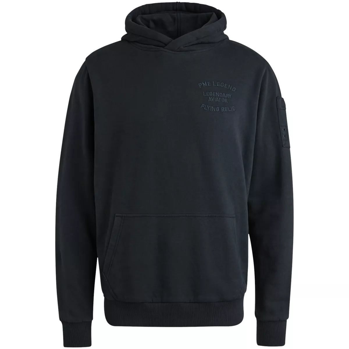 PME-LEGEND Hooded Soft Terry Brushed - Dk. Blauw