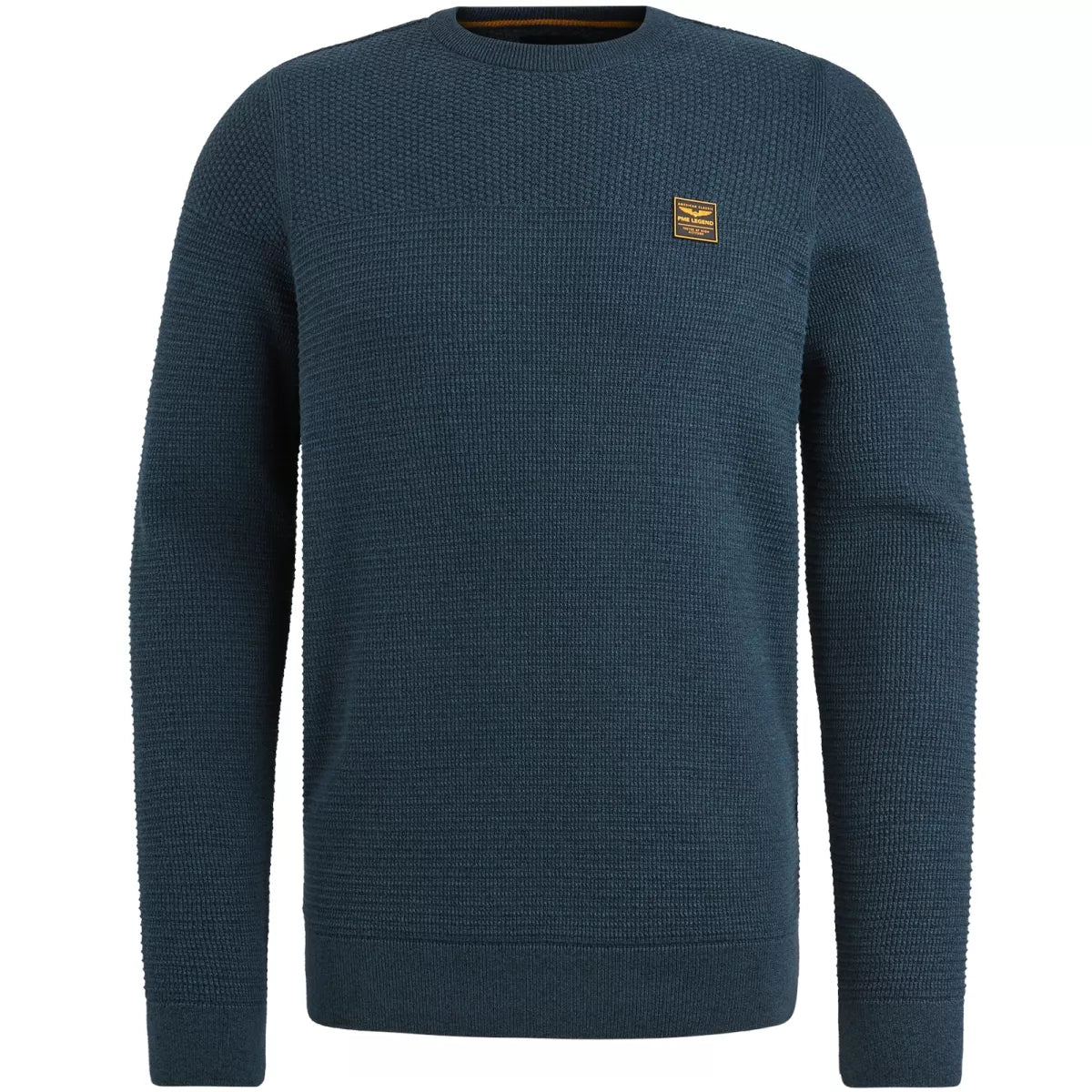 PME-LEGEND Rneck Cotton Mouline - Blauw