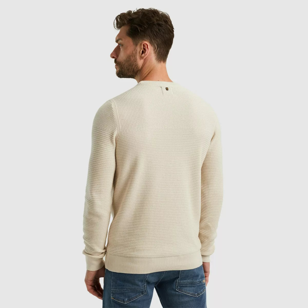 PME-LEGEND Rneck Cotton Mouline - Ecru