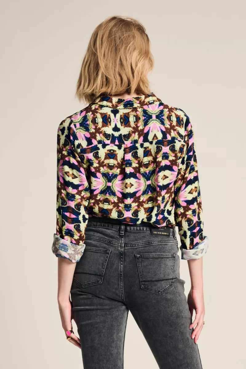 POM AMSTERDAM Mila Butterfly Sky Blouse