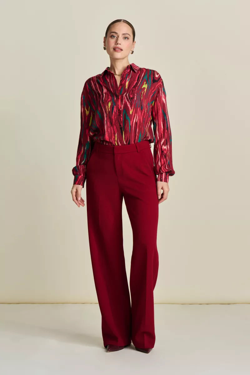 POM AMSTERDAM Wide Leg Pant Burgundy