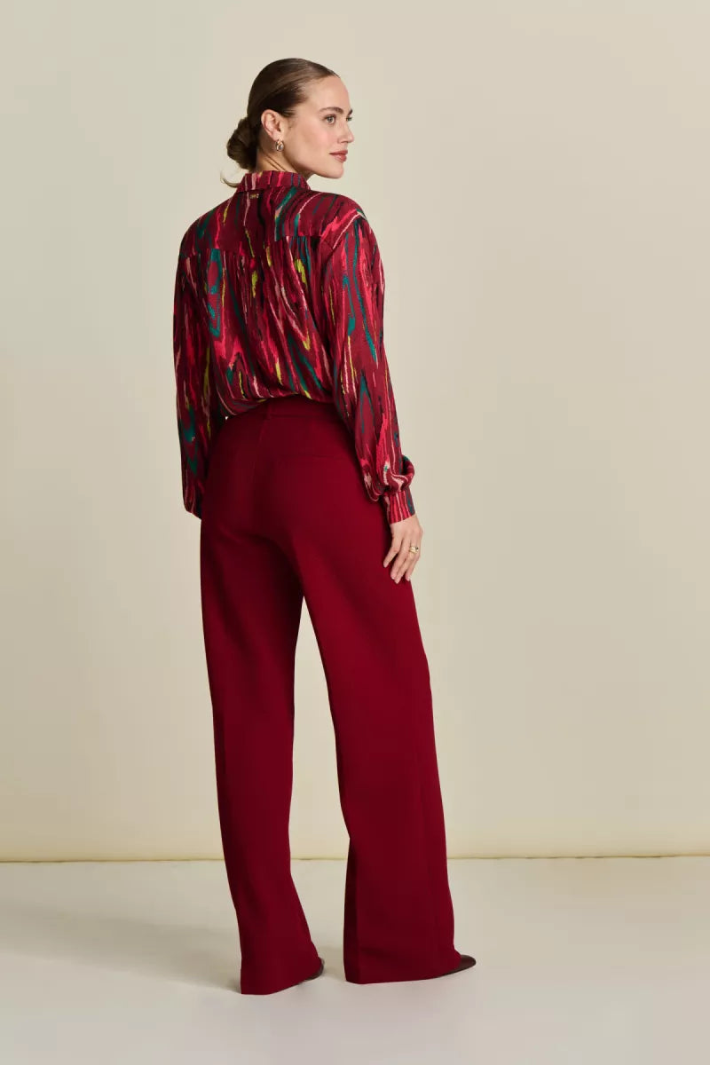 POM AMSTERDAM Wide Leg Pant Burgundy