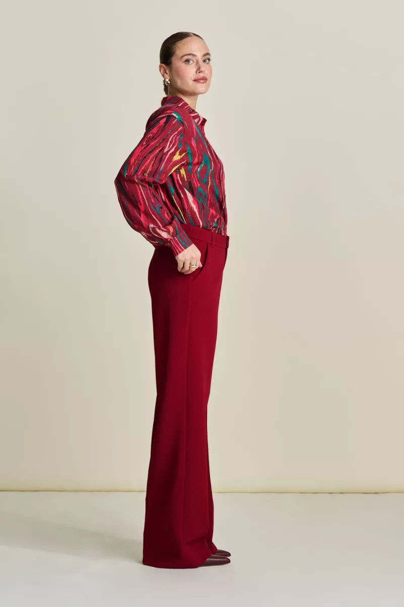 POM AMSTERDAM Wide Leg Pant Burgundy