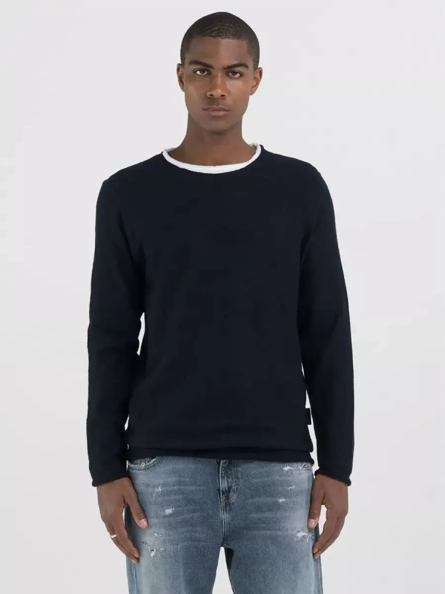 REPLAY Crew-Neck Pullover - Donkerblauw