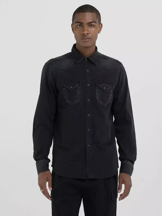 REPLAY Western Denim Shirt - Black Washed