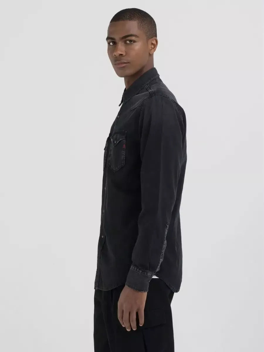 REPLAY Western Denim Shirt - Black Washed