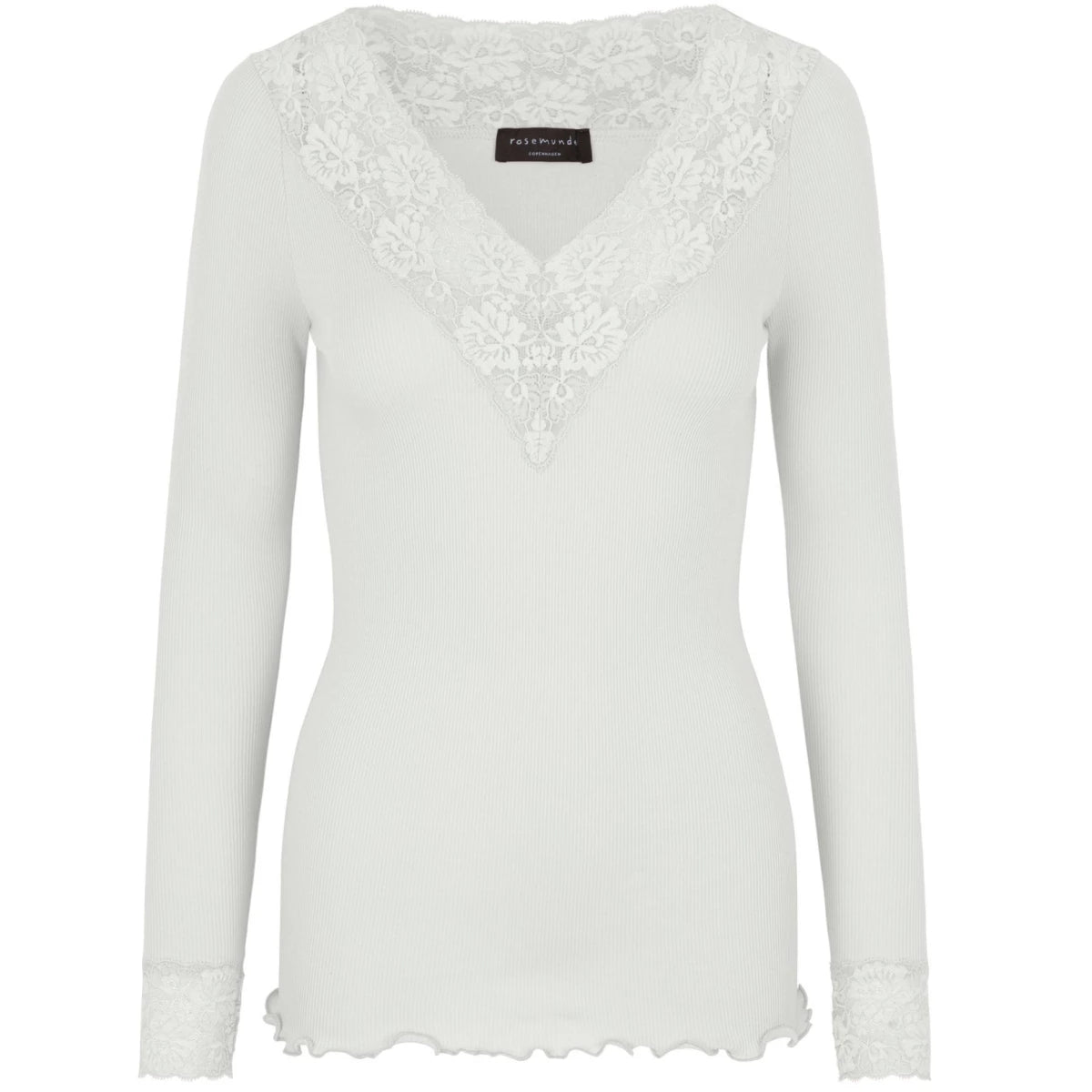 ROSEMUNDE Lace Tee Vneck - Ivory