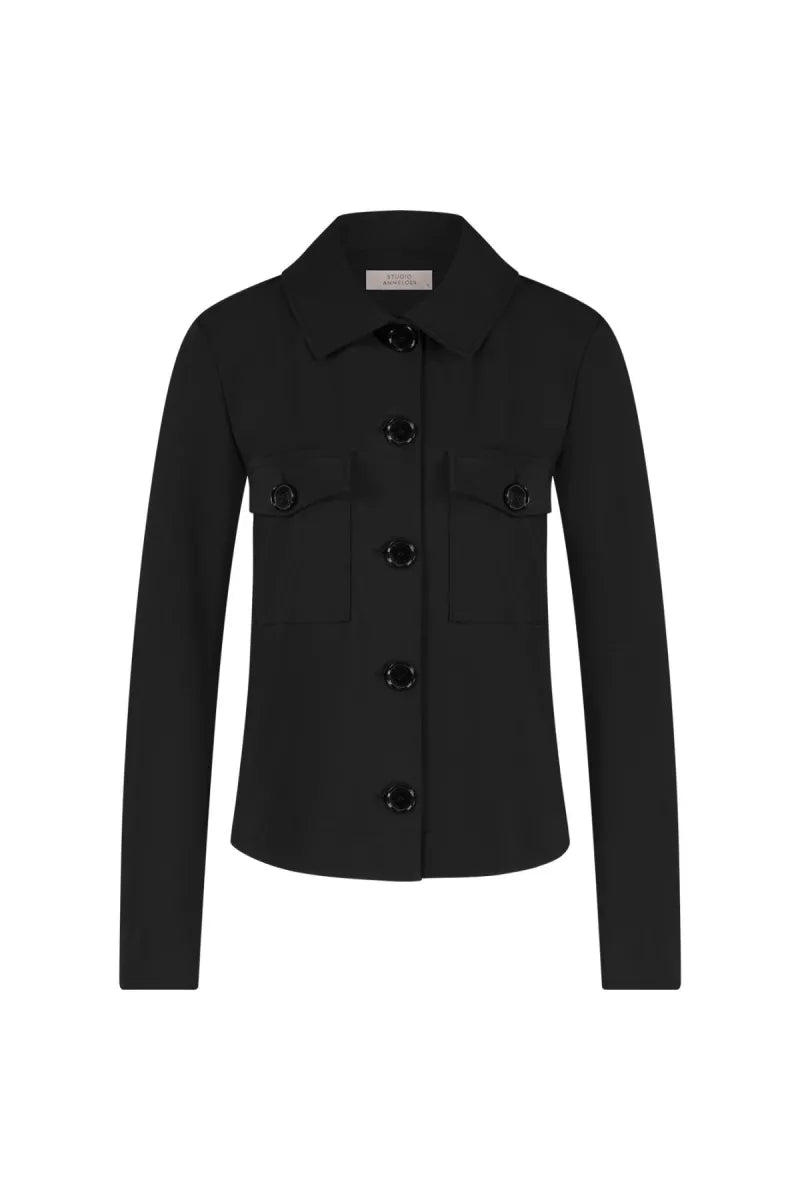 STUDIO ANNELOES Claire bonded jacket - Zwart