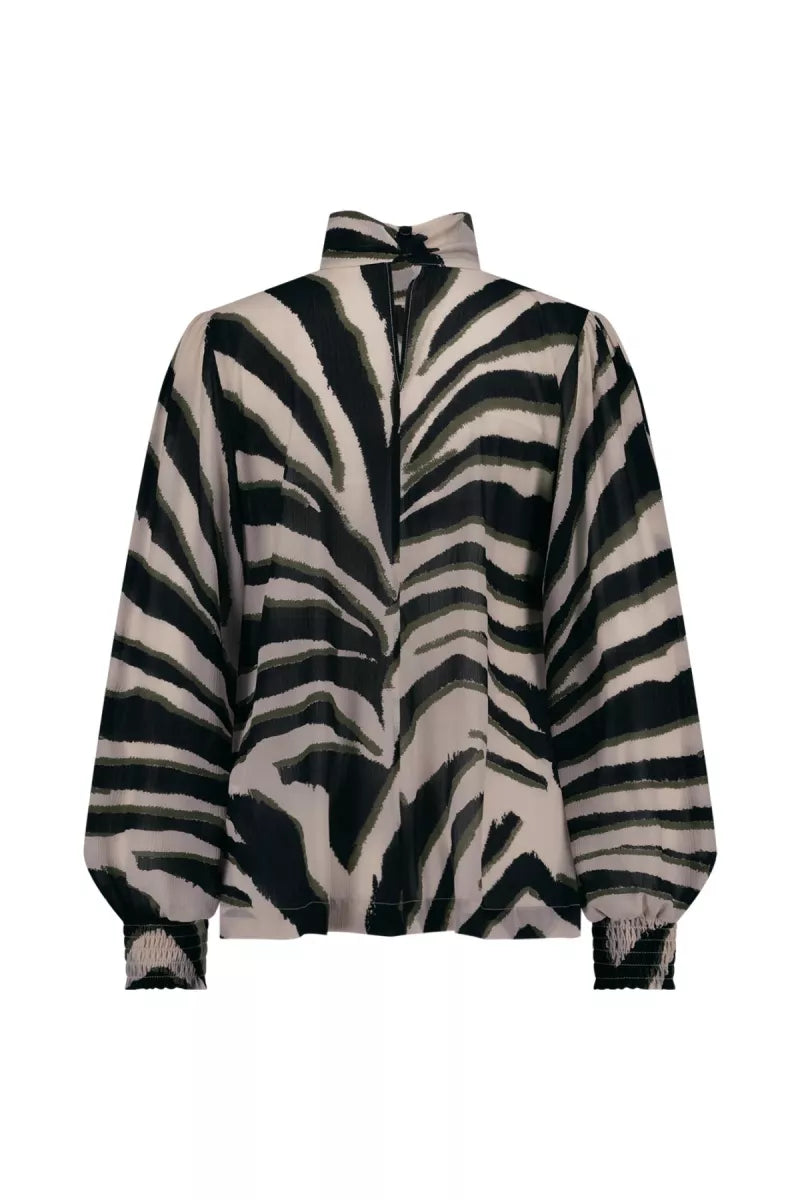 STUDIO ANNELOES Izza zebra crepe top