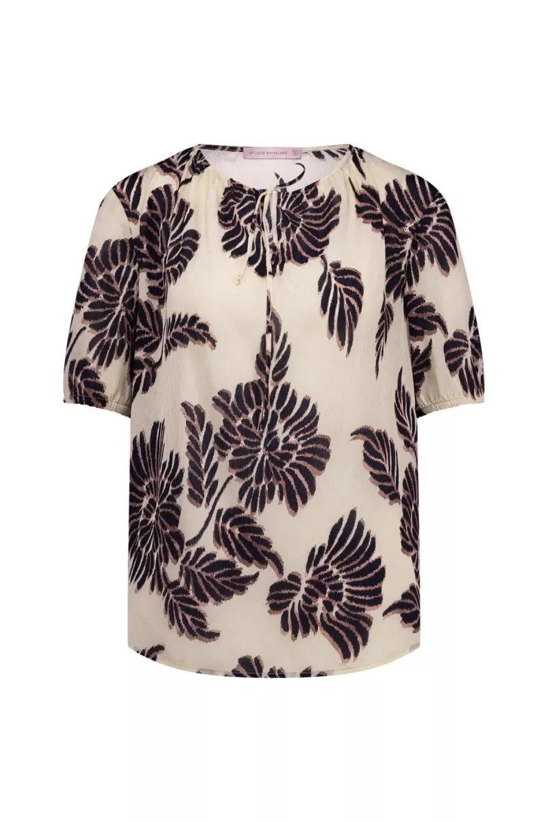 STUDIO ANNELOES Maite flower crepe top