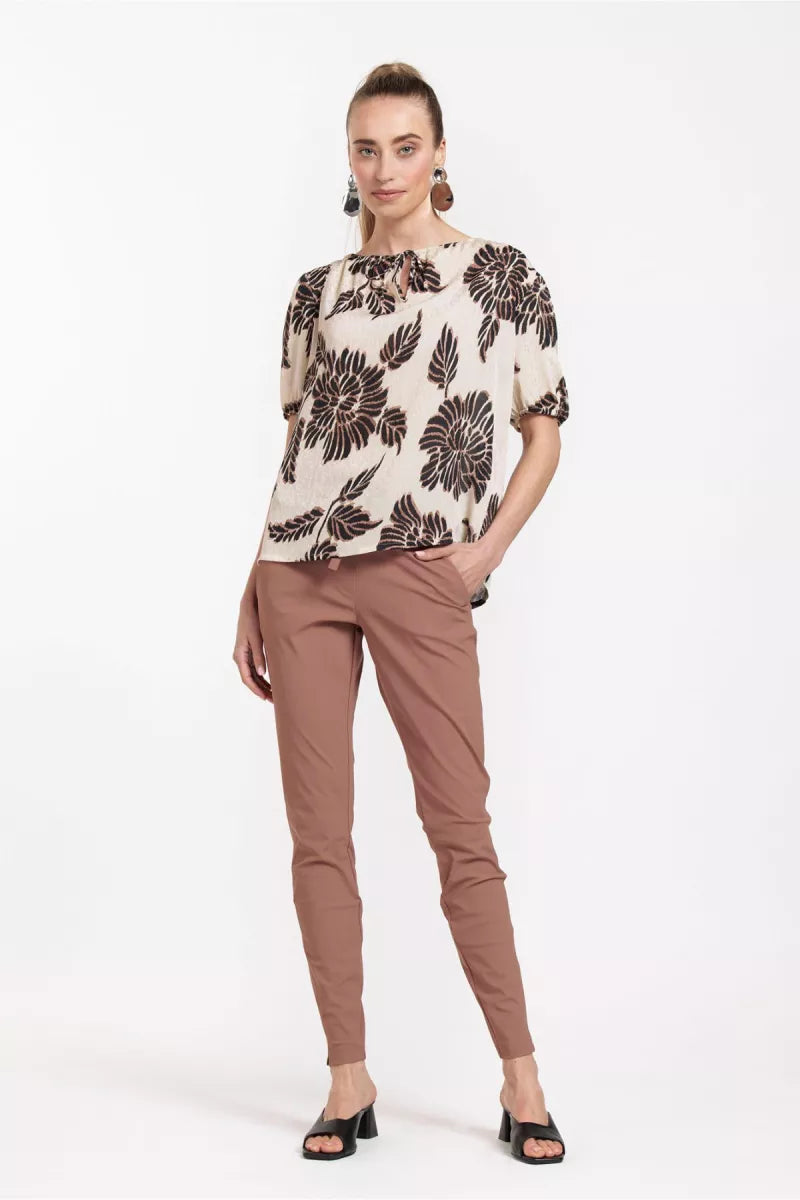 STUDIO ANNELOES Maite flower crepe top