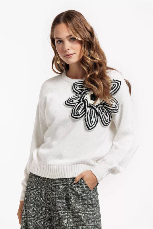 STUDIO ANNELOES Valerie chunky flower pullover