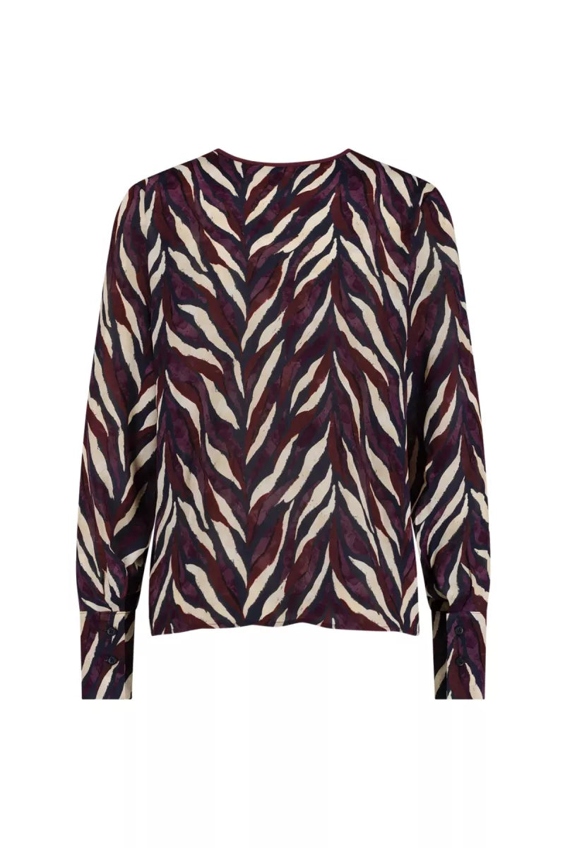 STUDIO ANNELOES Veerle Leaves crepe blouse