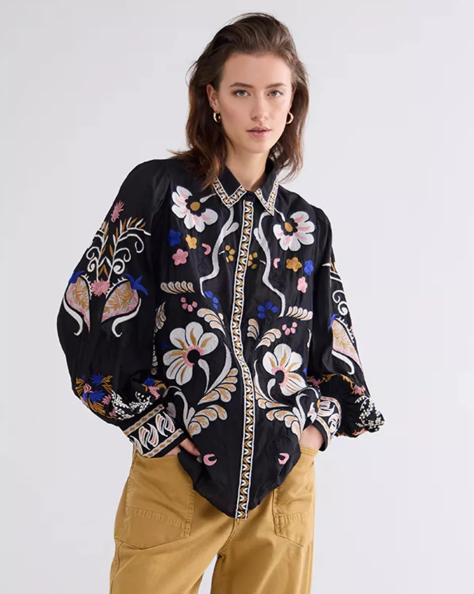 SUMMUM Blouse Embroidered Voile